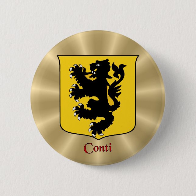 Conti Historischer Schild über Golden Sunburst Button (Vorderseite)