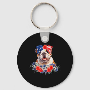 Continental Bulldog Hund Byndana American Flag 4. Schlüsselanhänger