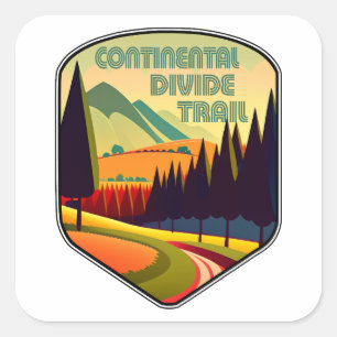 Continental Divide Trail Farben Quadratischer Aufkleber