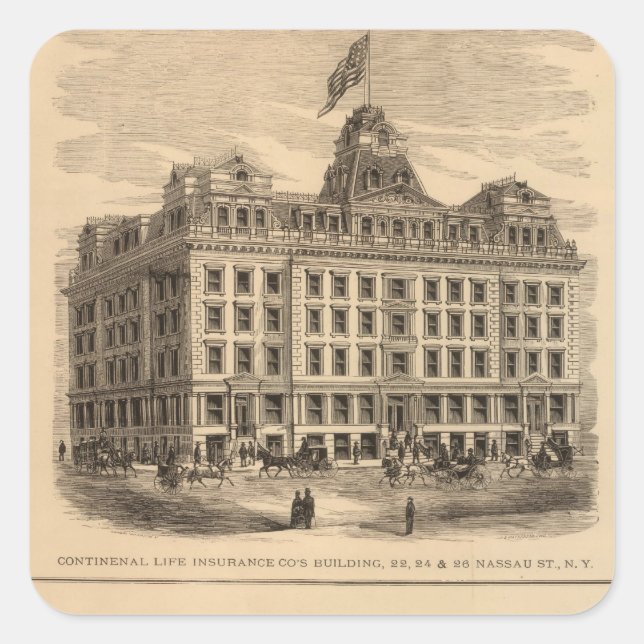 Continental Life Insurance Quadratischer Aufkleber (Vorderseite)