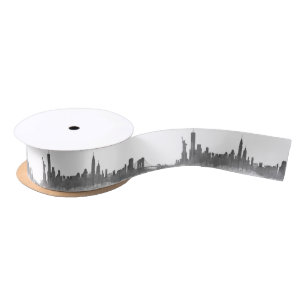 Continuous Border Skyline NYC New York Skyline Satinband