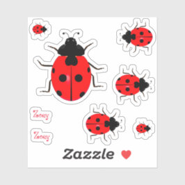 Contour Ladybugs Vinyl Stickers Labels