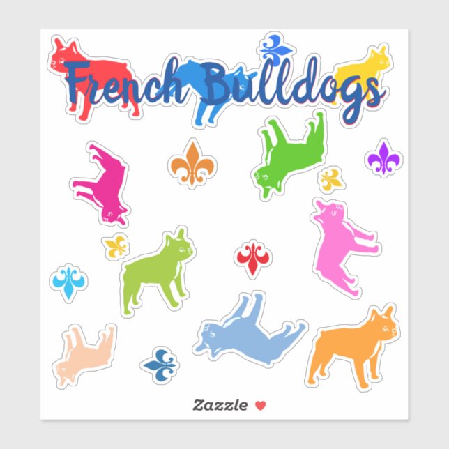 Contour Sticker French Bulldogs (Blatt)