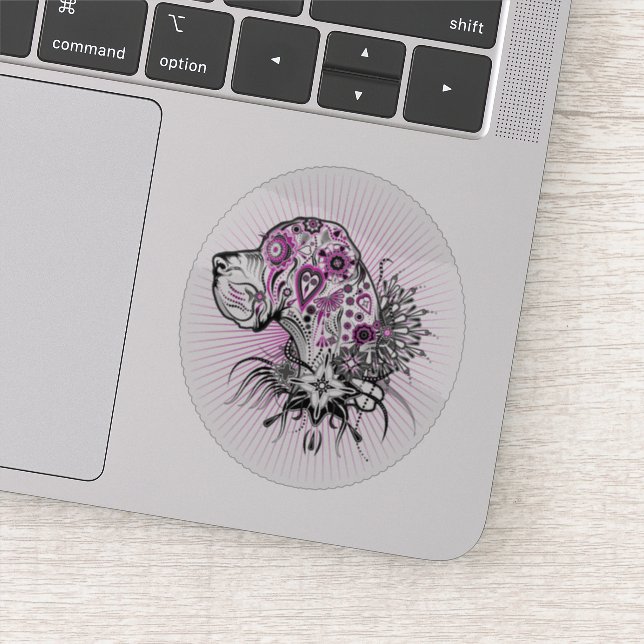 Contour Sticker Tattoo Great Dane (Detail)