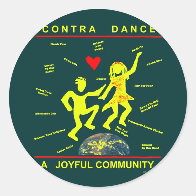 Contra Dance Geschenke Runder Aufkleber (Vorderseite)