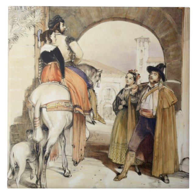 Contrabandistas, "von den Skizzen von Spanien", Fliese (Vorderseite)