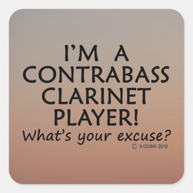 Contrabass Klarinet Player Quadratischer Aufkleber (Vorderseite)