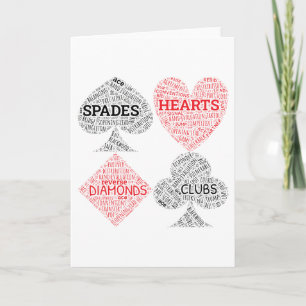 Contract Bridge Player Wordart Karte