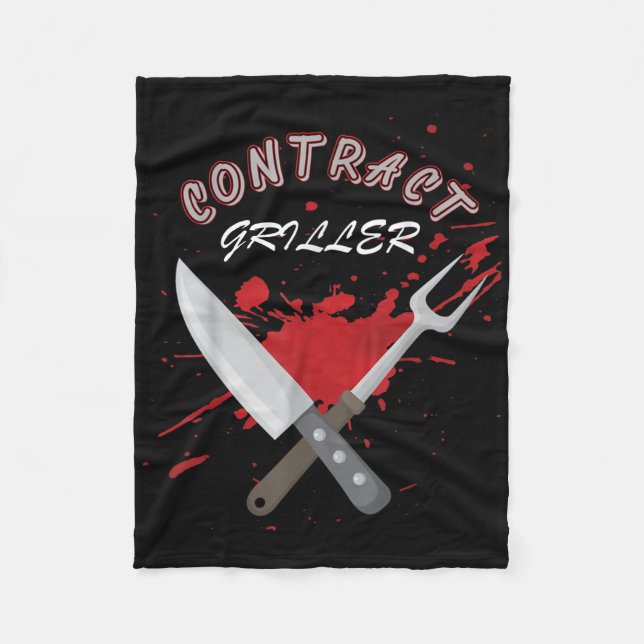 Contract Griller Funny Grill Barbecue Grillen Shir Fleecedecke (Vorderseite)
