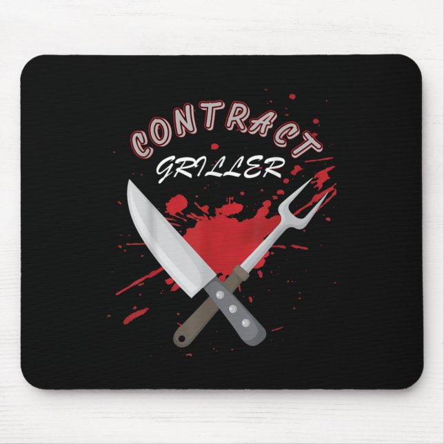 Contract Griller Funny Grill Barbecue Grillen Shir Mousepad (Vorne)