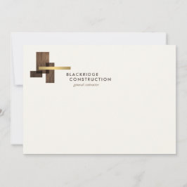 Contractor Construction Business Ivory Notecard Mitteilungskarte