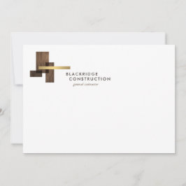 Contractor Construction Business Logo Notecard Mitteilungskarte