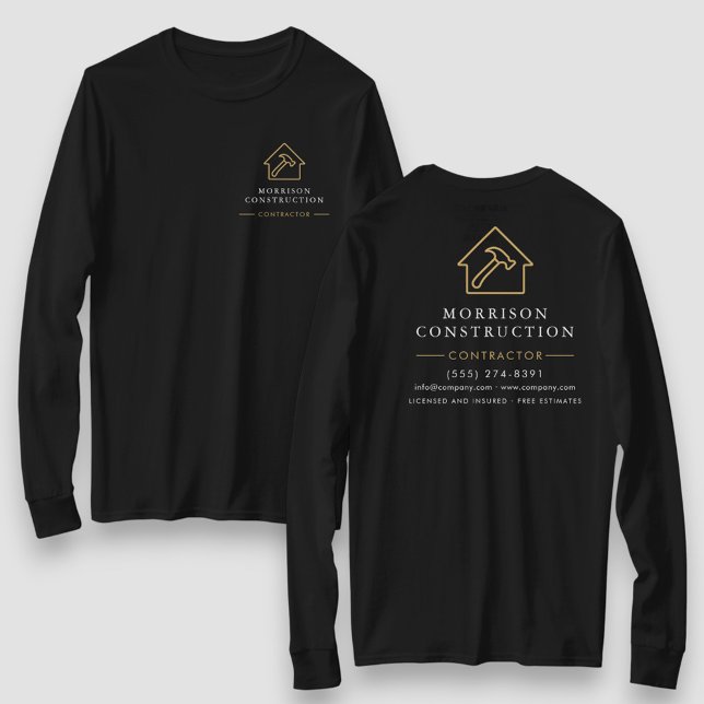 Contractor Home Repair Black Gold Work T-Shirt (Von Creator hochgeladen)