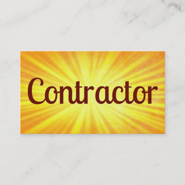 Contractor Sunshine Business Card Visitenkarte (Vorderseite)