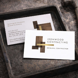 Contractor Wood Gold Logo Visitenkarte