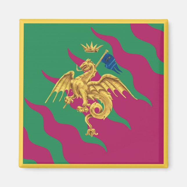 Contrada del Drago (Drache) Palio di Siena Magnet (Vorne)