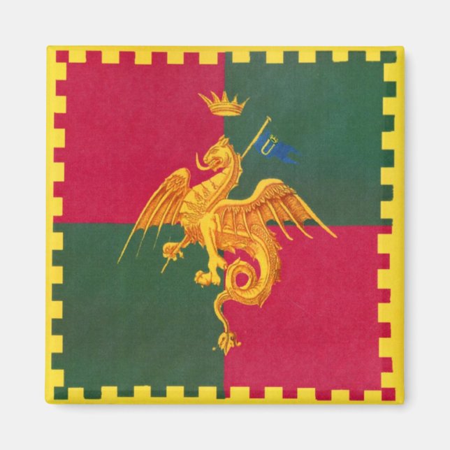 Contrada del Drago (Drache) Palio di Siena Magnet (Vorne)
