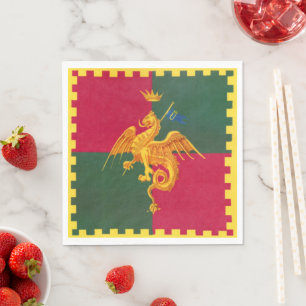 Contrada del Drago (Drache) Palio di Siena Serviette
