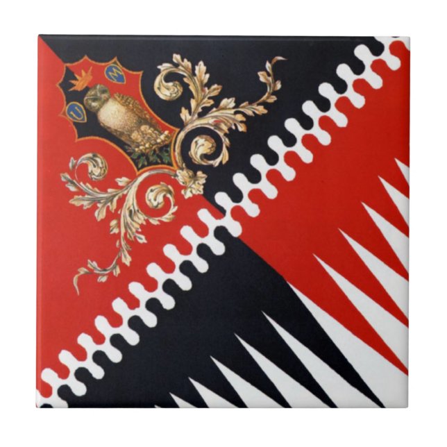 Contrada Priora della Civetta (Owl) Palio di Sien Fliese (Vorderseite)