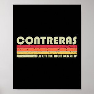 Contreras Nachname Lustig Retro Vintage 90er Gebur Poster