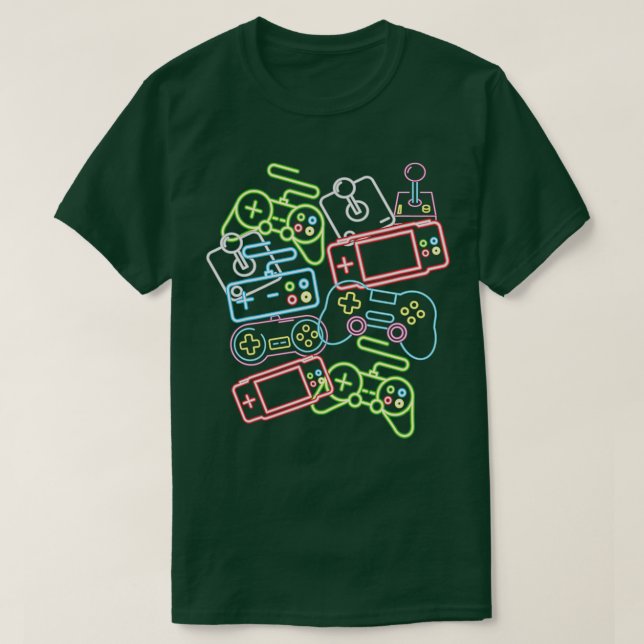 Control All The Things Video Game Controller 80's  T-Shirt (Design vorne)