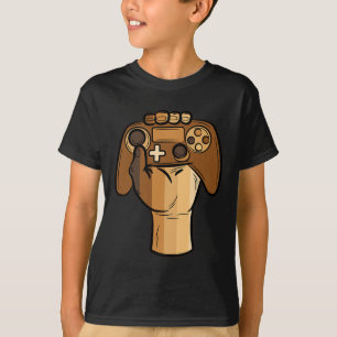 Controller Fire Black History Blm Gaming Gamer 1 T-Shirt