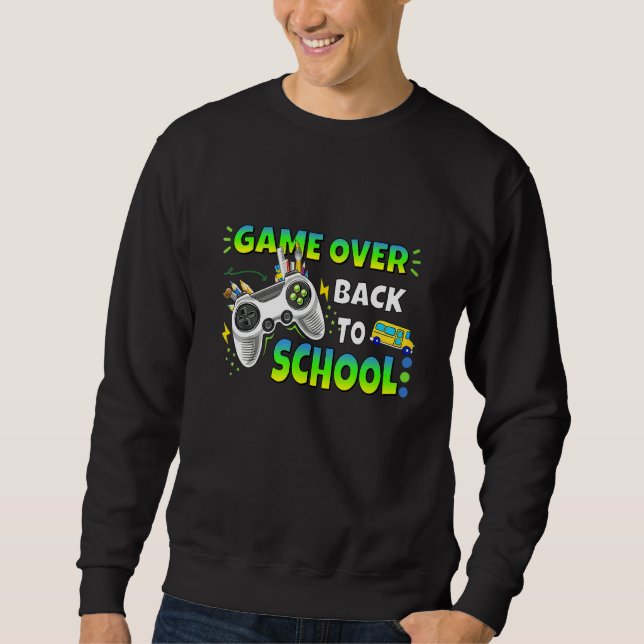 Controller Game Over Zurück zur Schule Gaming Jung Sweatshirt (Vorderseite)