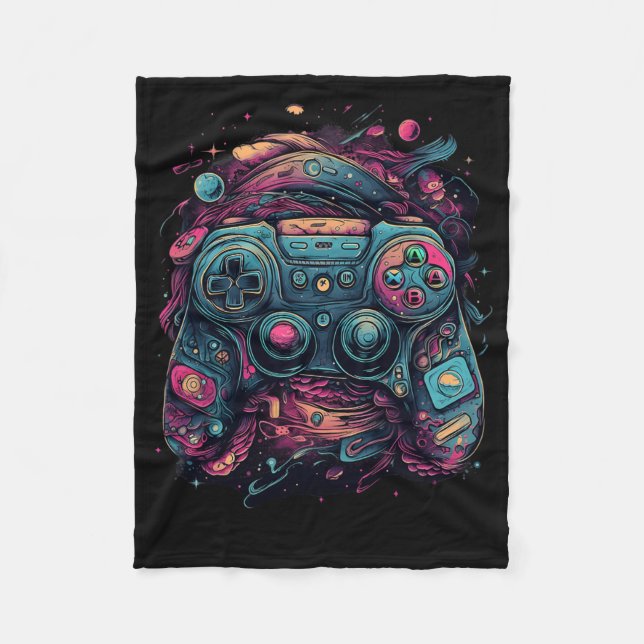 Controller Gaming Rave Gamer Nerd Abstrakt PC Game Fleecedecke (Vorderseite)