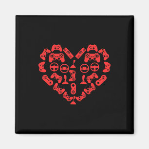 Controller Heart Valentinstag Cool Gaming Gamer Magnet