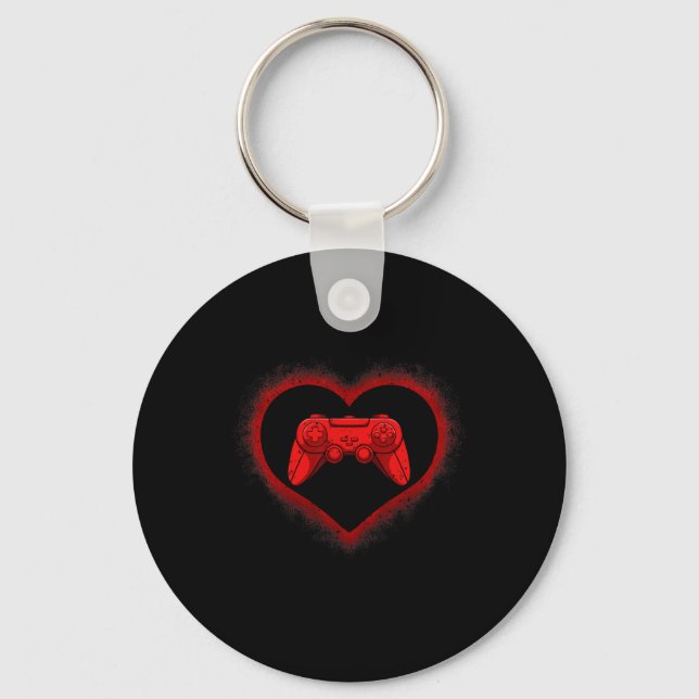 Controller Heart Valentinstag Cool Gaming Gamer Schlüsselanhänger (Vorderseite)