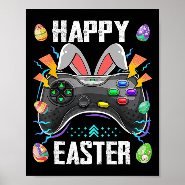 Controller mit sonnigen Ohren Funny Easter Video G Poster (Vorne)