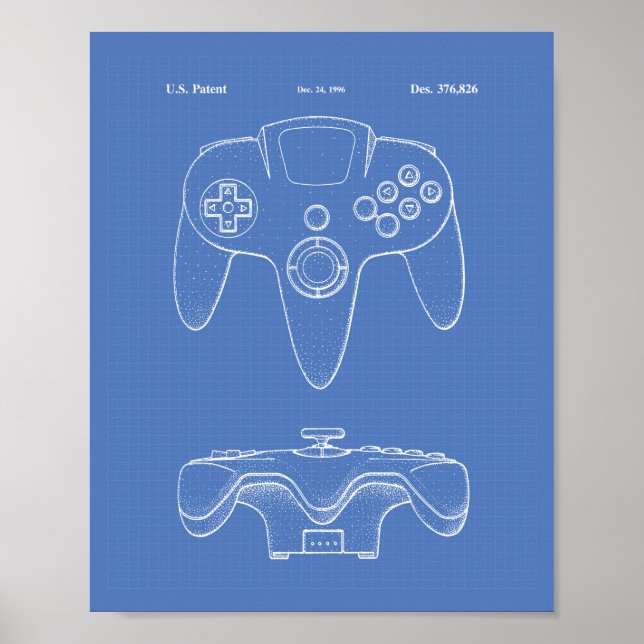 Controller-Spiel 1996 - Art-Blueprint Poster (Vorne)