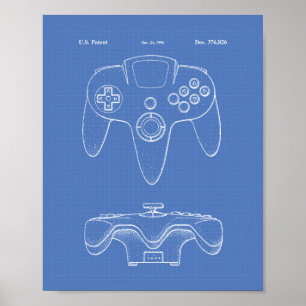 Controller-Spiel 1996 Patent Kunst Blaupause Poster