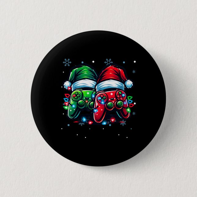 Controller-Weihnachtsmannmütze WeihnachtsGamer Button (Vorderseite)