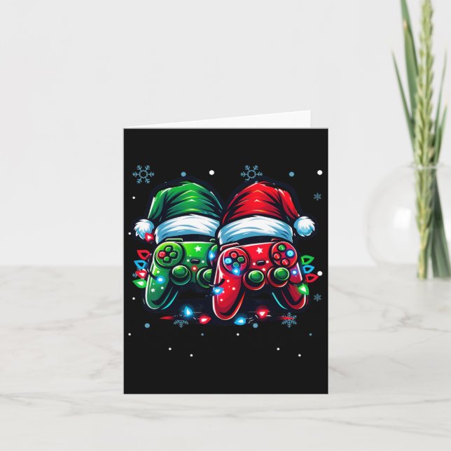 Controller-Weihnachtsmannmütze WeihnachtsGamer Karte (Vorderseite)
