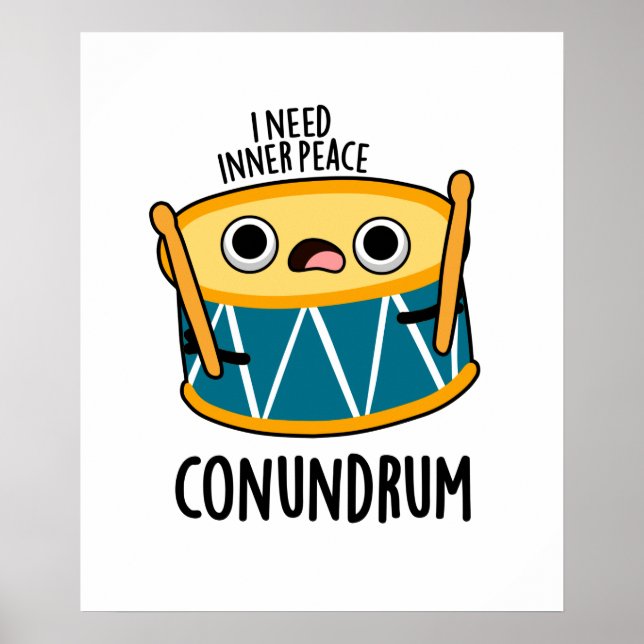 Conundrum Funny Drummer Drum Puff Poster (Vorne)