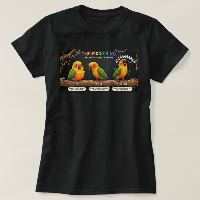 Conure-Stimmungsring T-Shirt (Design vorne)
