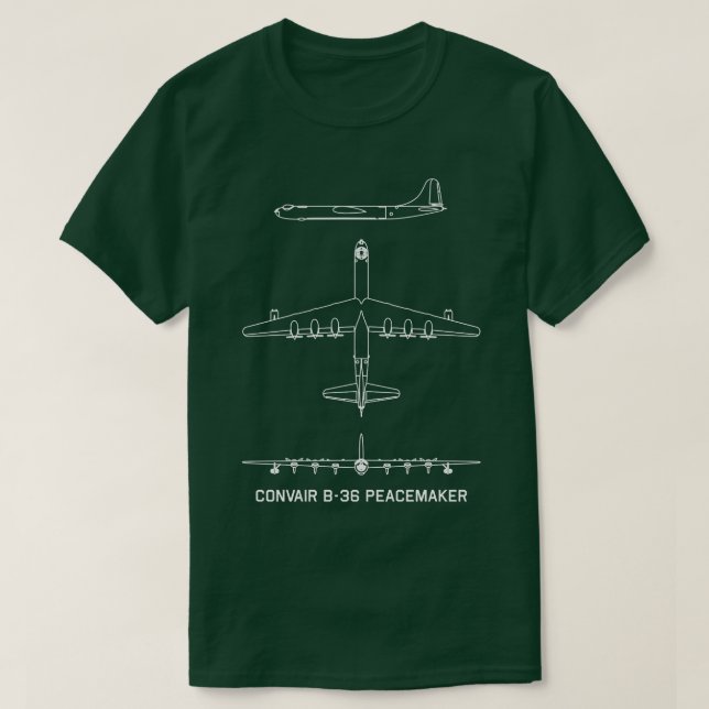 Convair B36 Peacemaker American Strategic Bomber P T-Shirt (Design vorne)