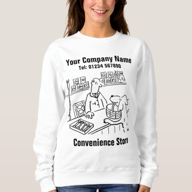 Convenience Store-Cartoon Sweatshirt (Vorderseite)