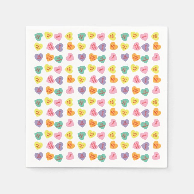 Conversation Candy Hearts Paper Napkins Serviette (Vorderseite)