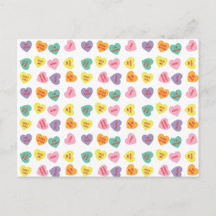 Conversation Candy Hearts Postcard Postkarte