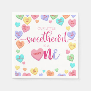 Conversation Hearts 1. Geburtstag Napkins Serviette