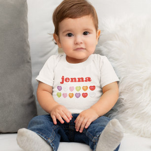 Conversation Hearts Personalisiert Baby Bodysuit Baby Strampler