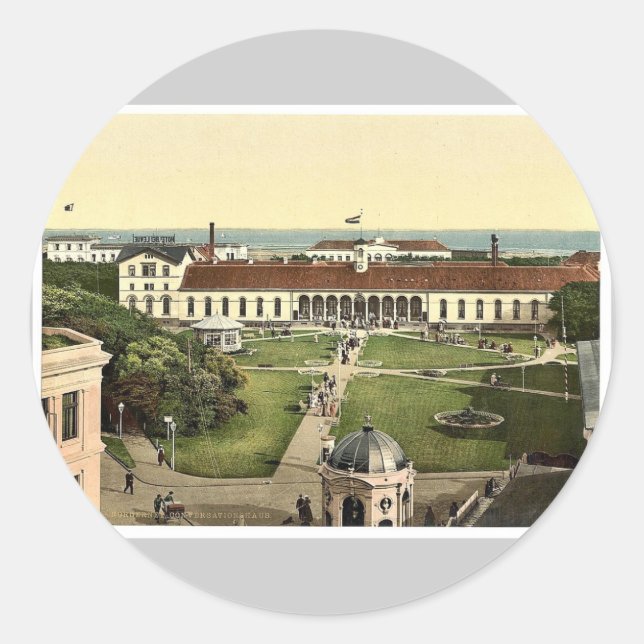 Conversation House, Norderney, Germany classic Pho Runder Aufkleber (Vorderseite)