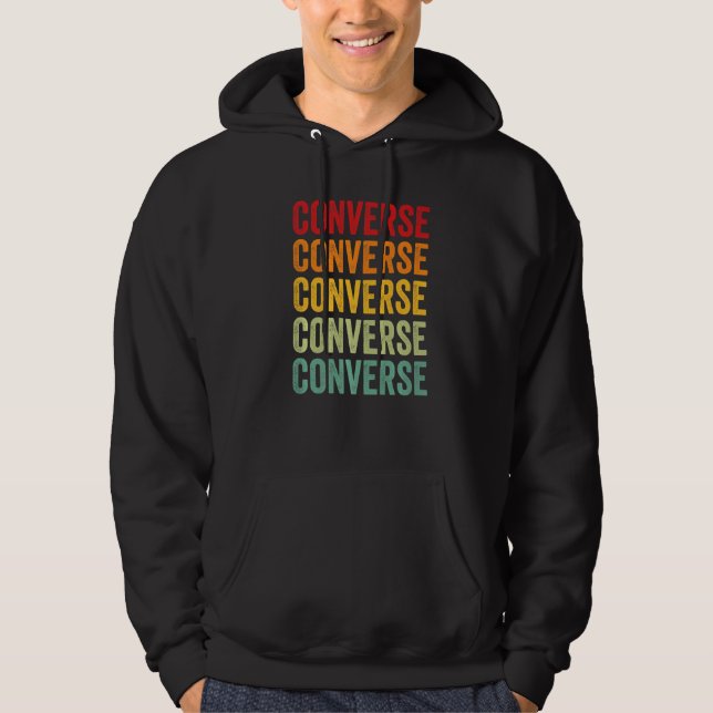 Converse County Wyoming Regenbogen Text Hoodie (Vorderseite)