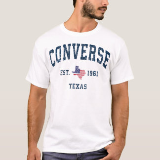 Converse Texas Tx Vintager Staat USA Flagge Athlet T-Shirt