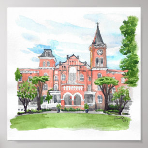 Converse Wilson Hall Watercolor Print Poster