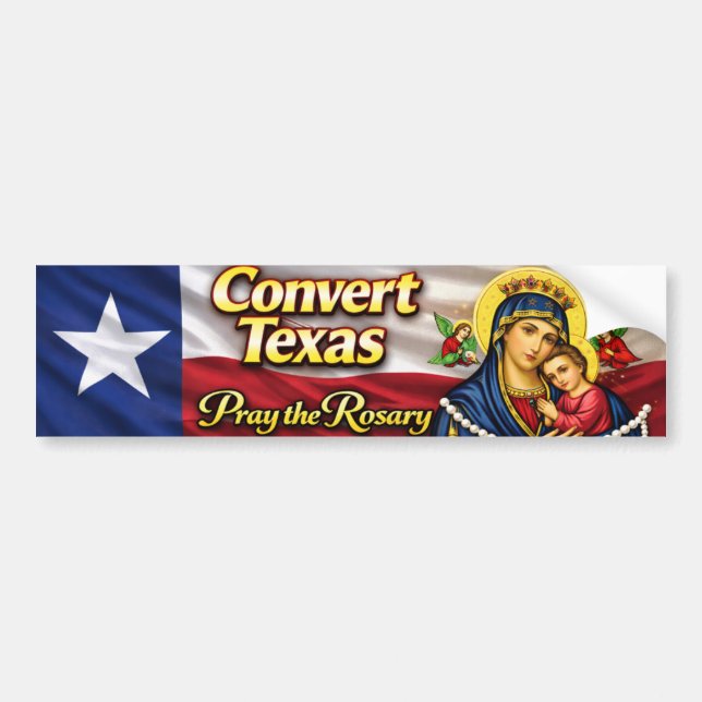 Convert Texas Rosary Bumper Sticker Autoaufkleber (Vorne)