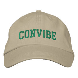 Convibe Hat - Green auf Leinwand Bestickte Baseballkappe