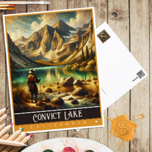 Convict Lake, Kalifornien   Vintage Malerei Postkarte